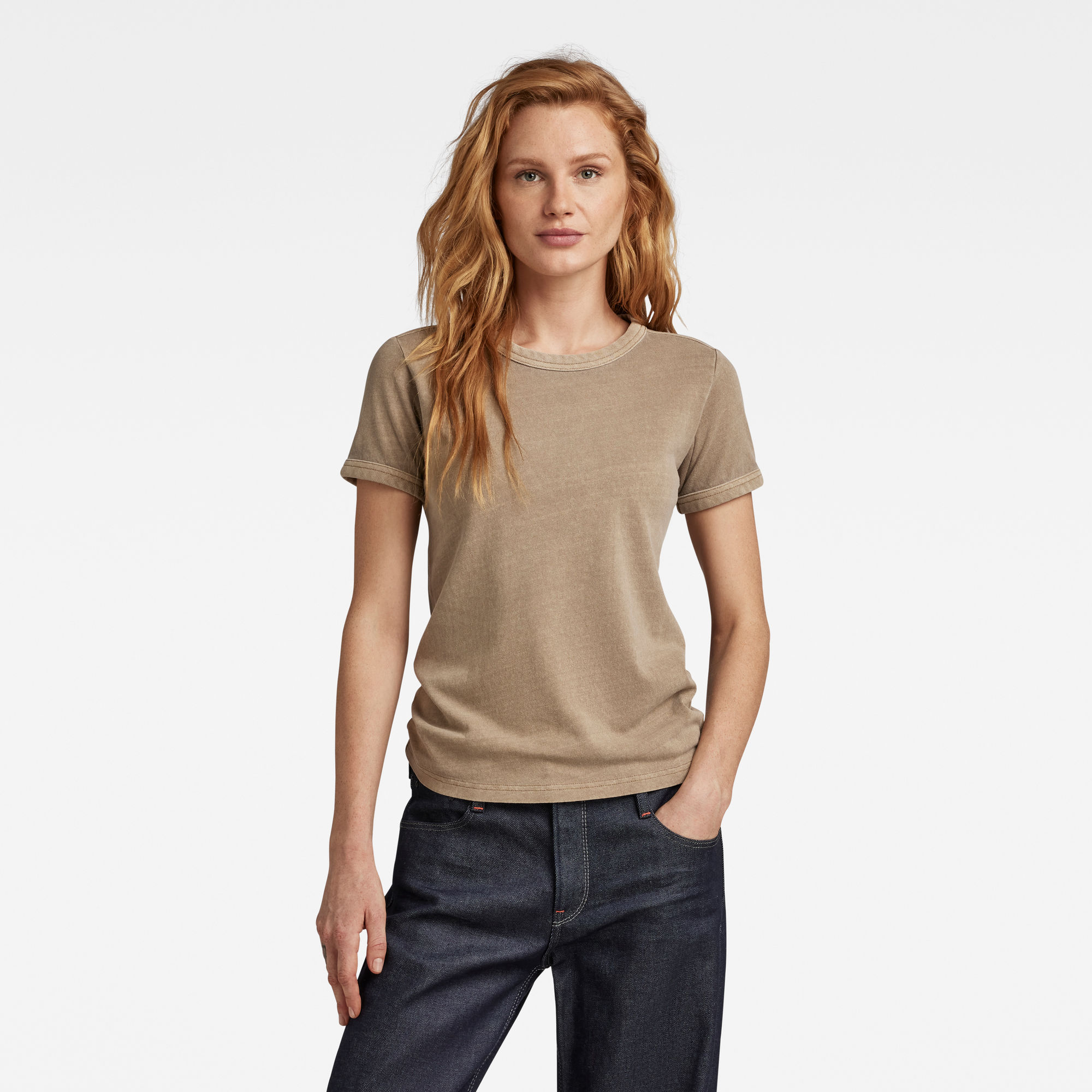 Overdyed Baby Top - Braun - Damen