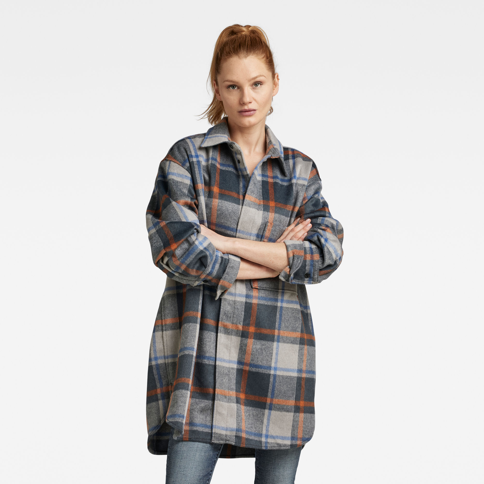 Oversized Boyfriend Hemd - Mehrfarbig - Damen