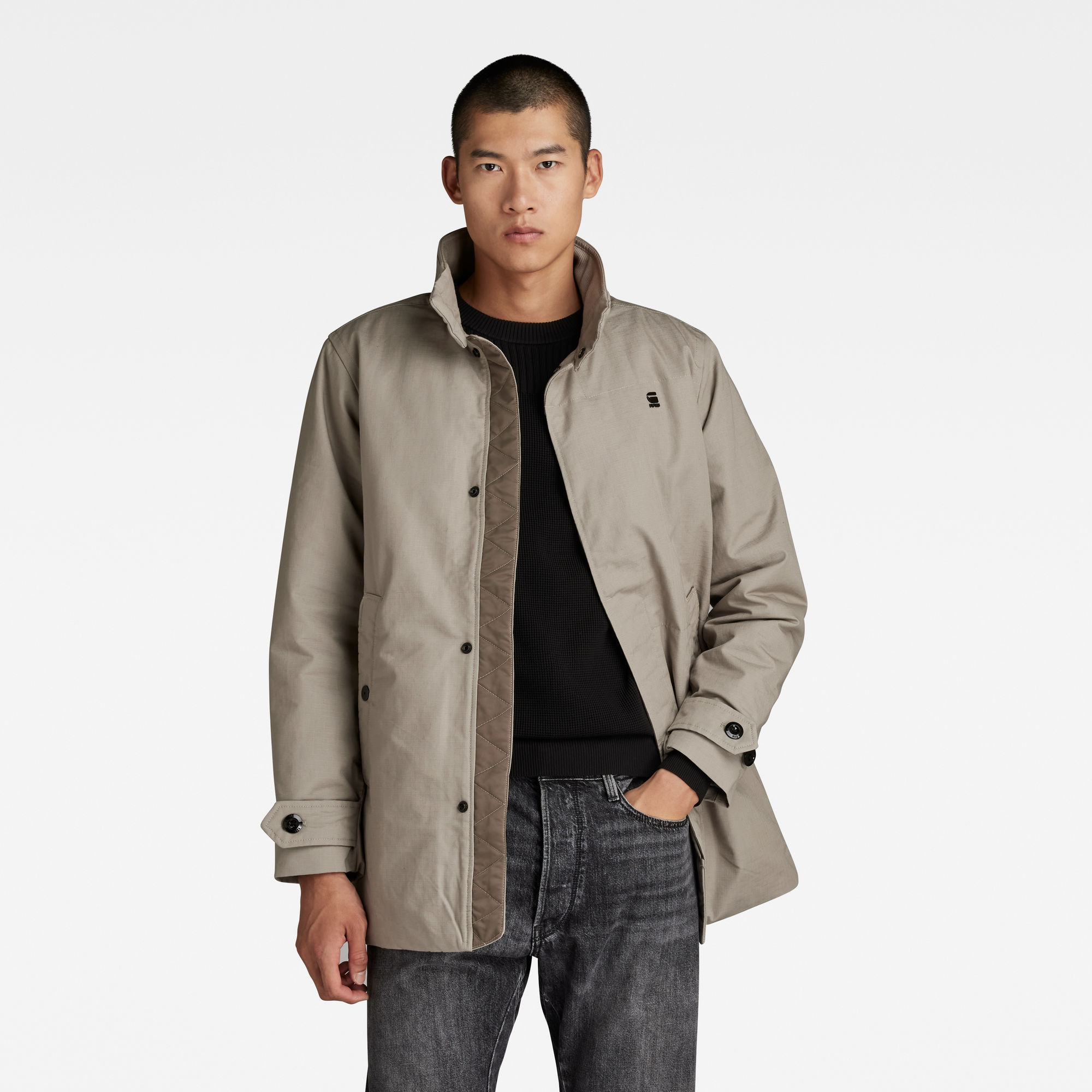 Padded Trenchcoat - Grau - Herren