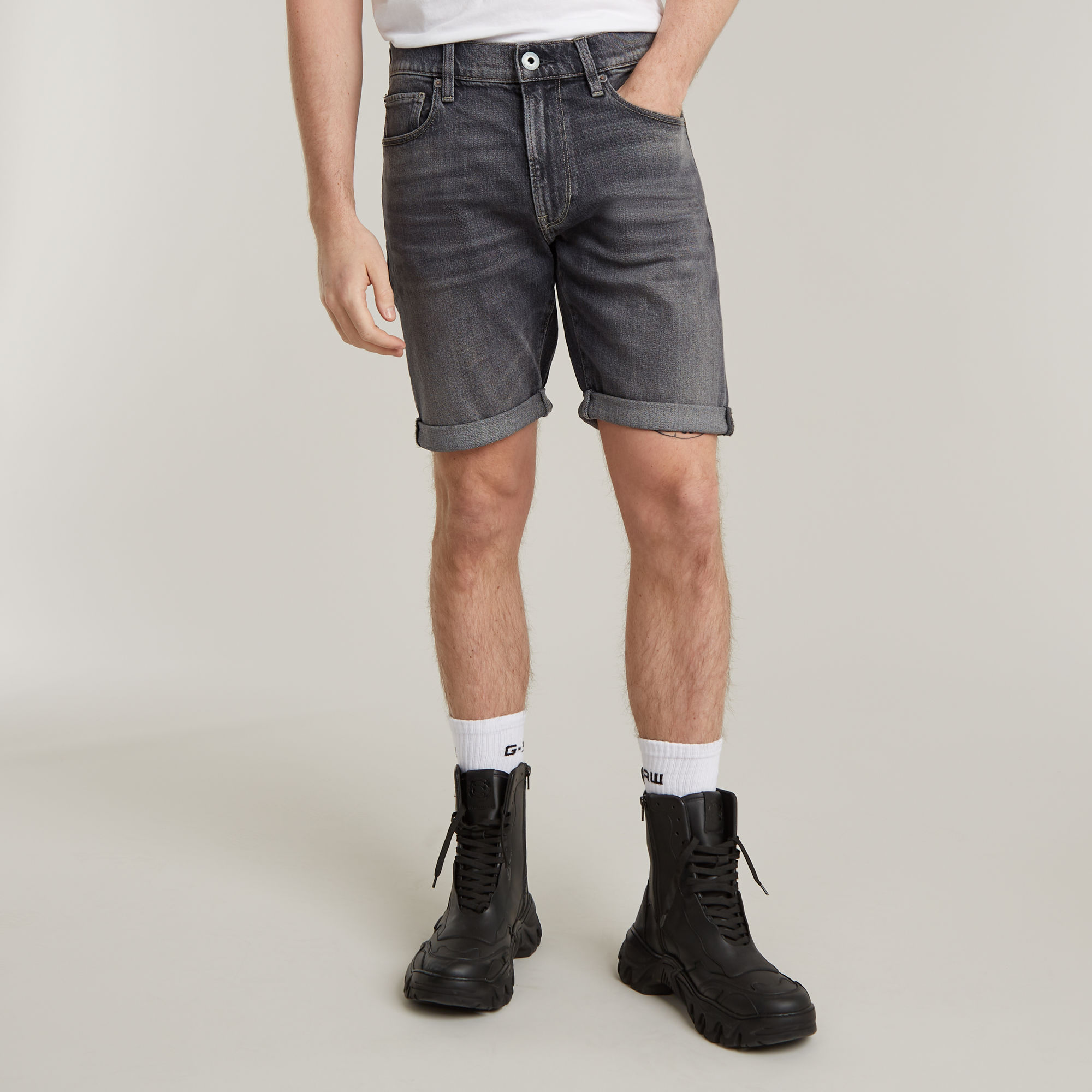 

3301 Slim Denim Shorts - Grey - Men
