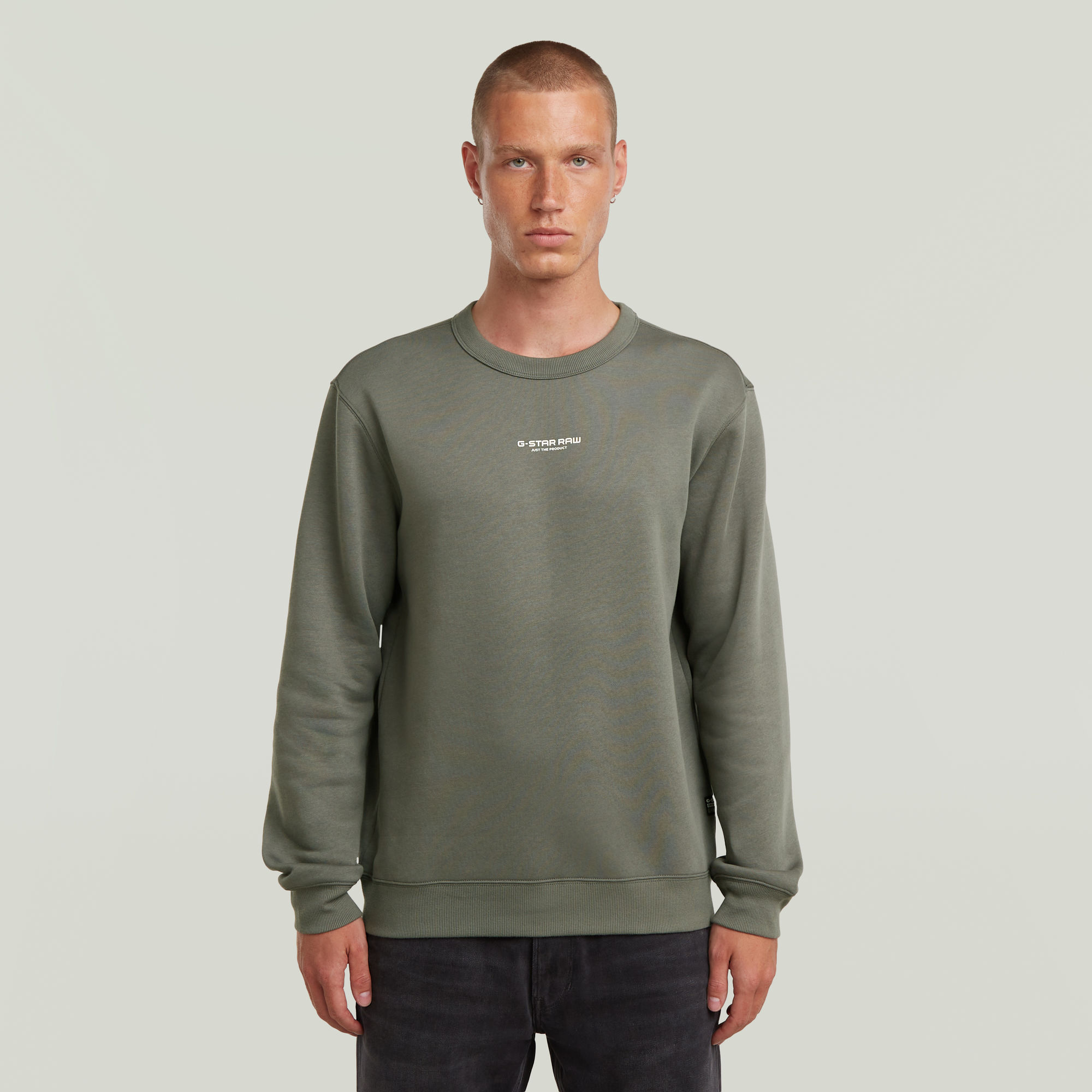 Center Chest Logo Sweater - Grey - Men 
Center Chest Logo Sweater - Grey - Men