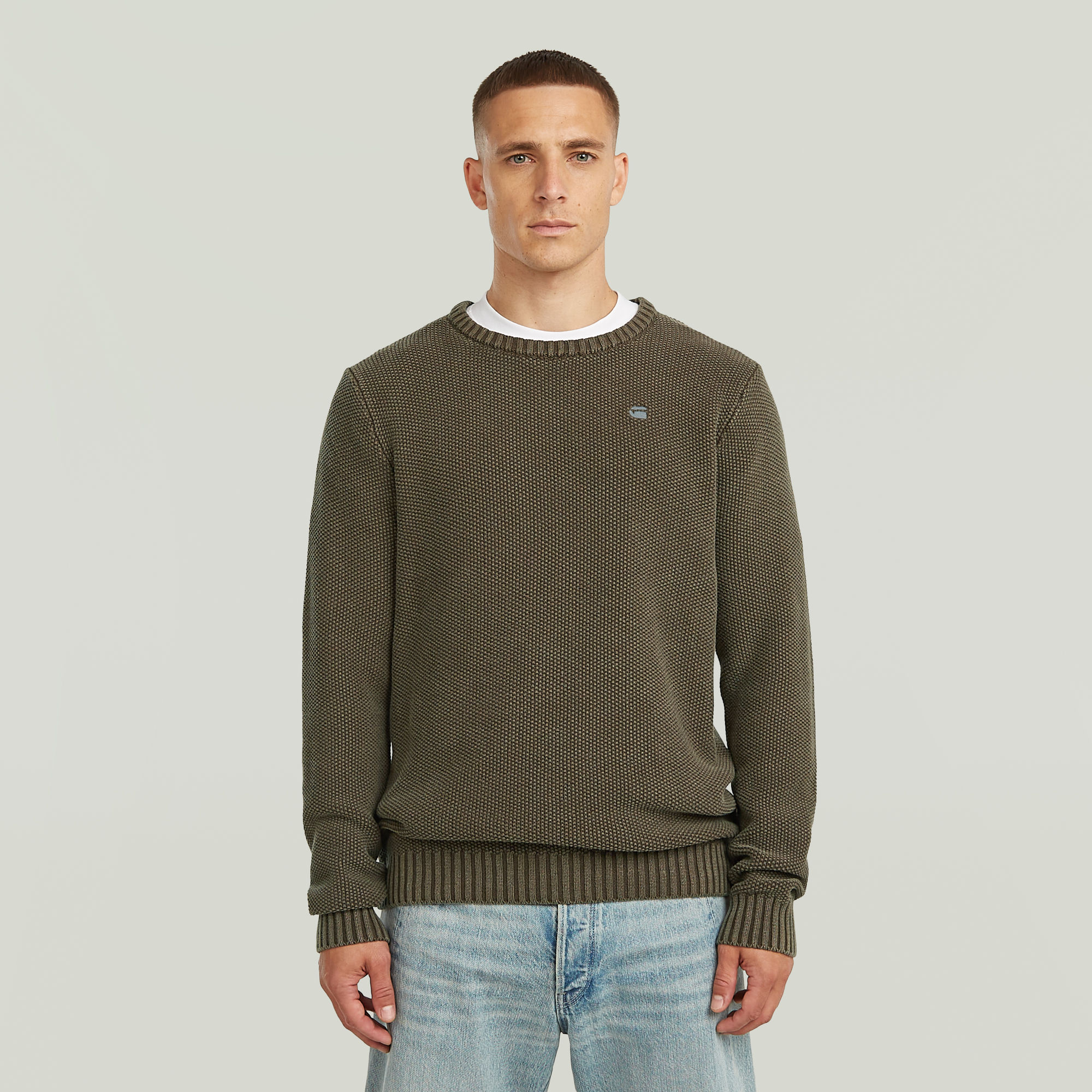 Garment Dyed Structure Gebreide Trui - Grijs - Heren
Garment Dyed Structure Gebreide Trui - Grijs - Heren