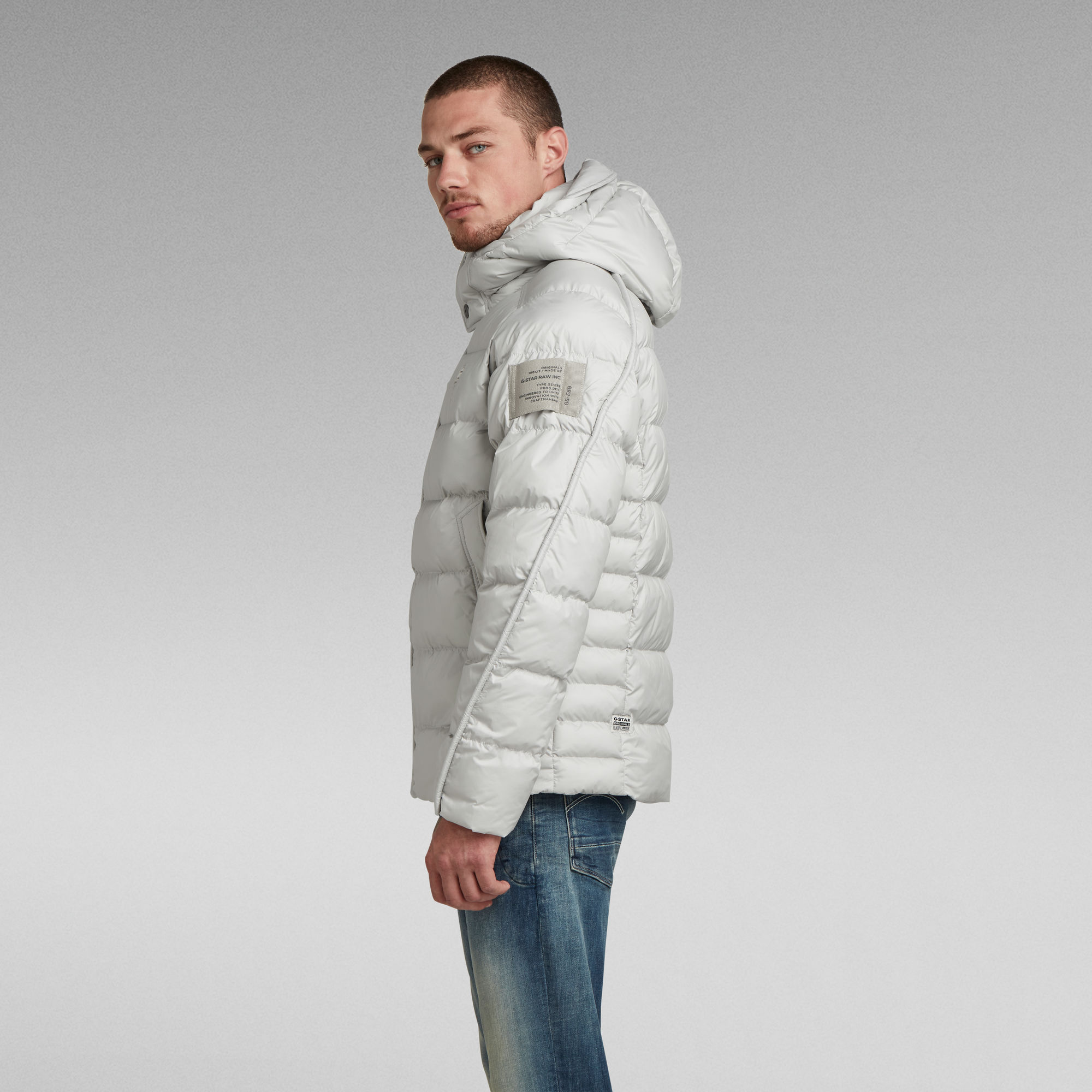 G Whistler Padded Hooded Jacket Light Blue G Star Raw