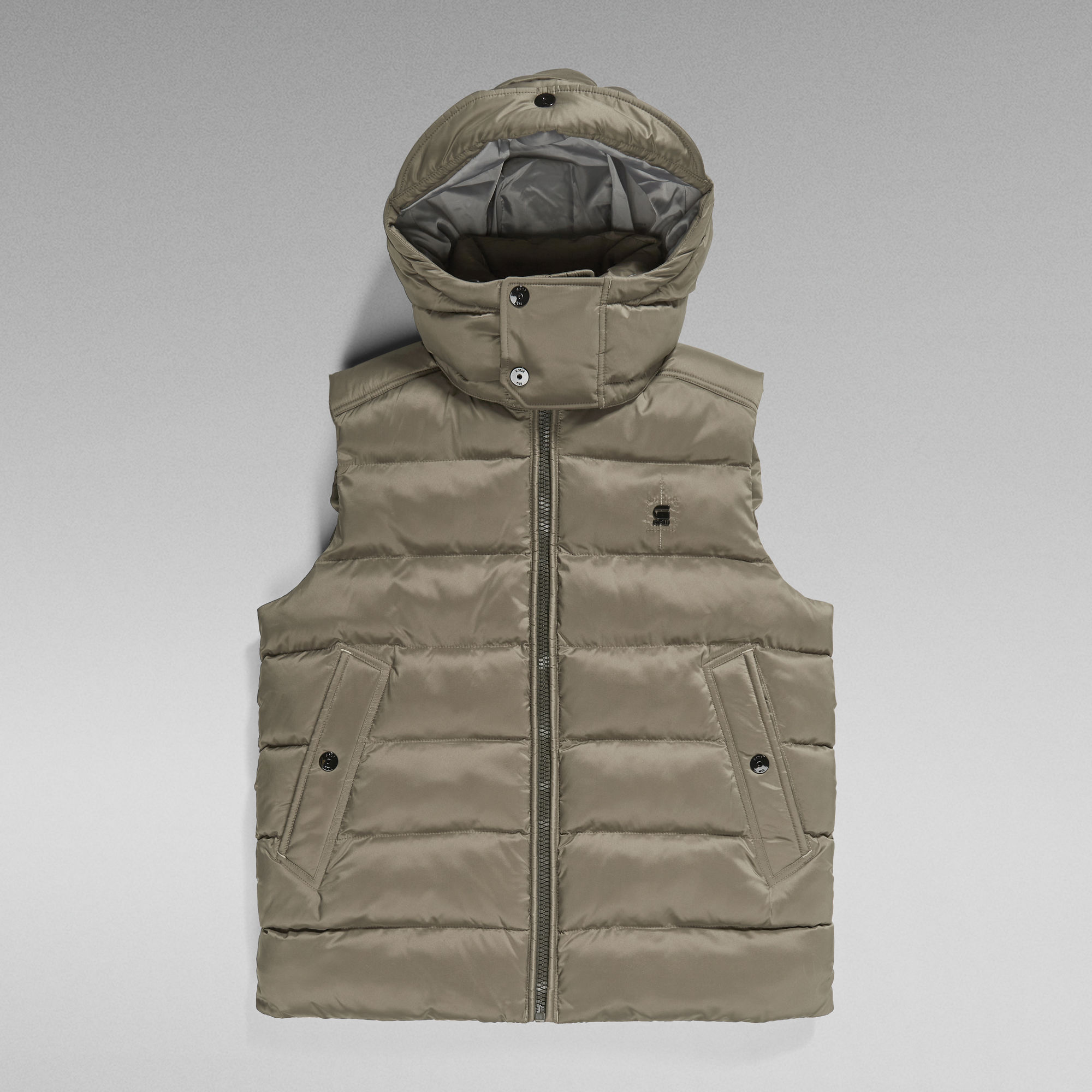 G Whistler Padded Hooded Vest Brown G Star RAW