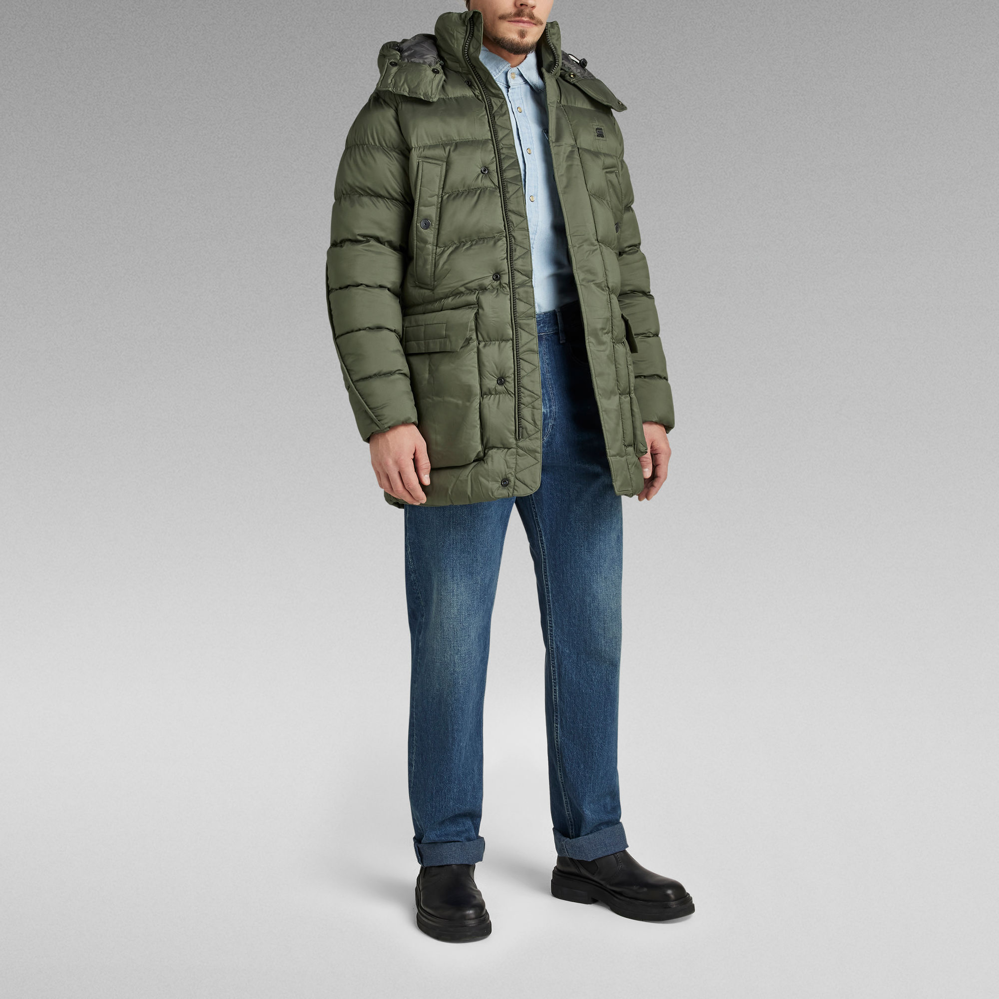 G Whistler Padded Hooded Parka Green G Star Raw