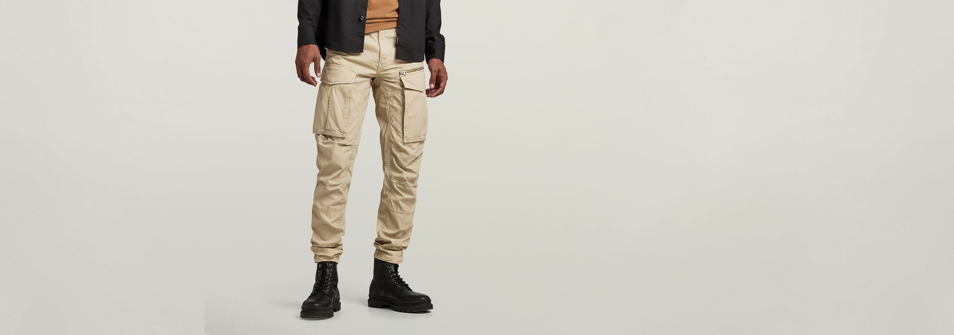 Rovic Broek Zip 3D Regular Tapered Beige G Star RAW