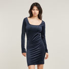 G-STAR Outlet Velvet Slim Dress Dark blue