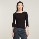 G-STAR Outlet Low Back Slim 3\4 Sleeve Top Black