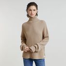 G-STAR Outlet Loose Turtle Knitted Sweater Beige