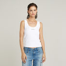 G-STAR Outlet Slim Rib Tank Top White
