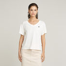 G-STAR Outlet Open V-Neck Relaxed Top White
