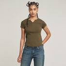 G-STAR Outlet Top Micro Placket Slim Verde