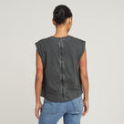 G-STAR Outlet Back Zip Overdyed Top Black