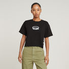 G-STAR Outlet Top Cropped Logo Relaxed Negro