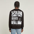 G-STAR Outlet Sudadera Substance Back Graphic Relaxed Negro