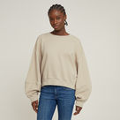 G-STAR Outlet Overdyed Big Sleeve Oversized Sweater Beige