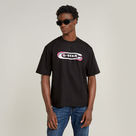 G-STAR Outlet Camiseta Gradient Old Skool Logo Boxy Negro
