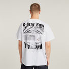 G-STAR Outlet Barcode Back Graphic Loose T-Shirt White