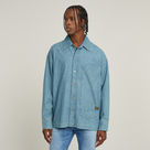 G-STAR Outlet Long Pocket Boxy Fit Shirt Light blue
