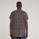 G-STAR Outlet Text Back Graphic Overdyed Lash T-Shirt Brown