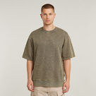 G-STAR Outlet Acid Wash Loose Sweater Brown