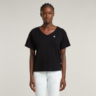 G-STAR Outlet Open V-Neck Relaxed Top Black