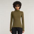 G-STAR Outlet Lecite Slim Turtle Neck Top Green