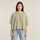 G-STAR Outlet Washed Multi Logo Oversized T-Shirt Beige