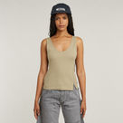 G-STAR Outlet Asymmetrical Zip Slim Tank Top Beige