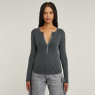 G-STAR Outlet Deep V-neck Slim Top Grey