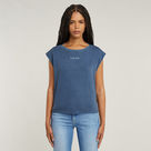 G-STAR Outlet Mini G-Script Logo Overdyed Top Medium blue