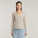 G-STAR Outlet Deep V Slim Top Beige