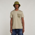 G-STAR Outlet Shadow Woven Camo Pocket T-Shirt Beige