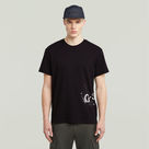 G-STAR Outlet Camiseta Sprayed Graphic Negro
