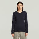 G-STAR Outlet Camiseta A-Line Slim Rib Azul oscuro