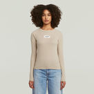G-STAR Outlet Embro Patch Slim T-Shirt Beige