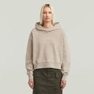 G-STAR Outlet Suéter Washed A Line Script con capucha Beige