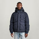 G-STAR Outlet Field Hooded Puffer Jacket Dark blue