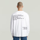 G-STAR Outlet Back Embro Text Loose T-Shirt White