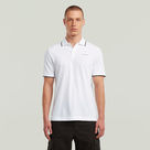 G-STAR Outlet Chest Logo Striped Polo White