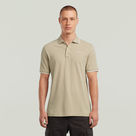 G-STAR Outlet Chest Logo Striped Polo Beige