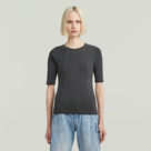 G-STAR Outlet Camiseta lavada A-Line Slim Rib Negro