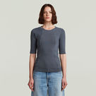 G-STAR Outlet Camiseta lavada A-Line Slim Rib Azul oscuro