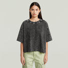 G-STAR Outlet Washed Multi Logo Oversized T-Shirt Grey