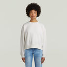 G-STAR Outlet Premium Core Cropped Loose Sweater White