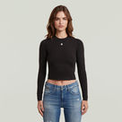G-STAR Outlet Cropped Mock Slim Top Black