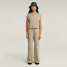 G-STAR Outlet Double Layer Wide Leg Jumpsuit Beige