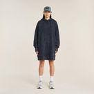 G-STAR Outlet Loose Overdyed Hooded Sweater Dress Dark blue