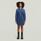 G-STAR Outlet Vestido Belted Shirt Azul oscuro