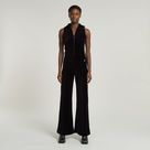G-STAR Outlet Wide Leg Velvet Jumpsuit Black